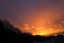 Sonnenuntergang in den Dolomiten