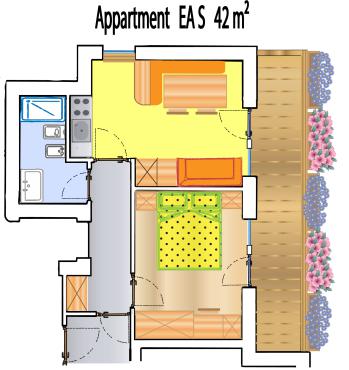 Floor plan of apartment “Ea S”