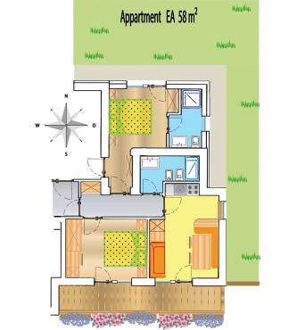 Floor plan of apartment “Ea”