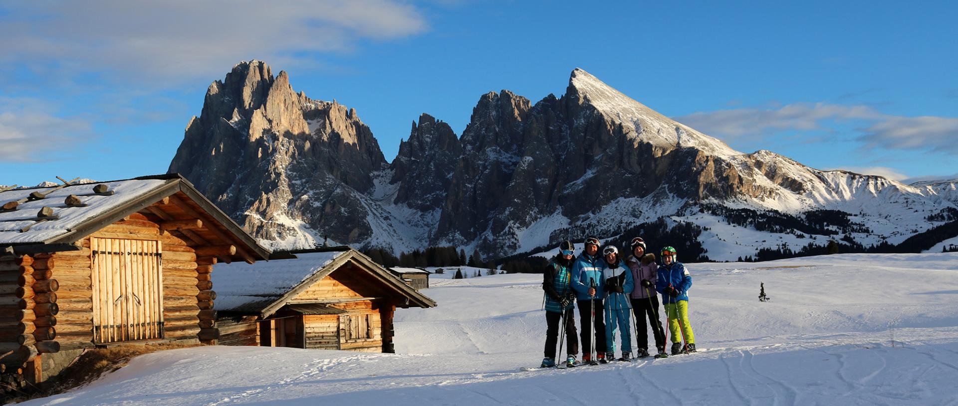 Winter at the Seiser Alm on the Langkofel